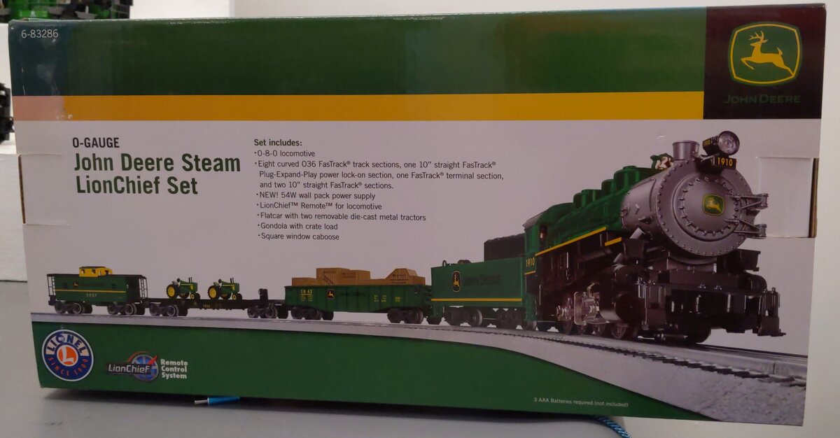 Lionel 6-83286 O Gauge John Deere LionChief Steam Train Set EX/Box