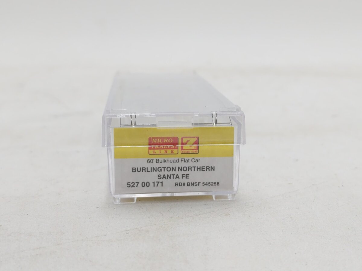 Micro-Trains 52700171 Z BNSF 60' Bulkhead Flatcar with Pipe Load #545258