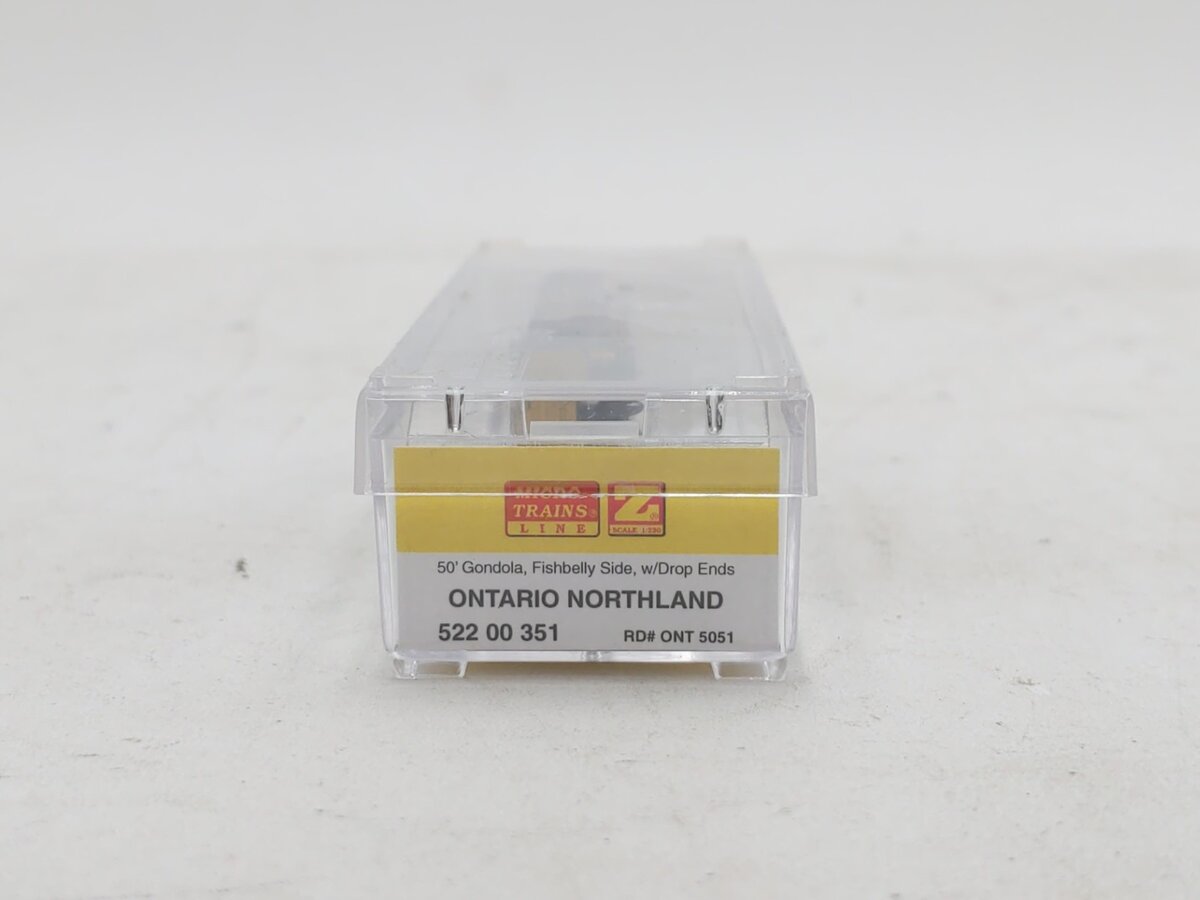 Micro-Trains 52200351 Z Ontario Northland 50' Fishbelly Drop-End Gondola #5051