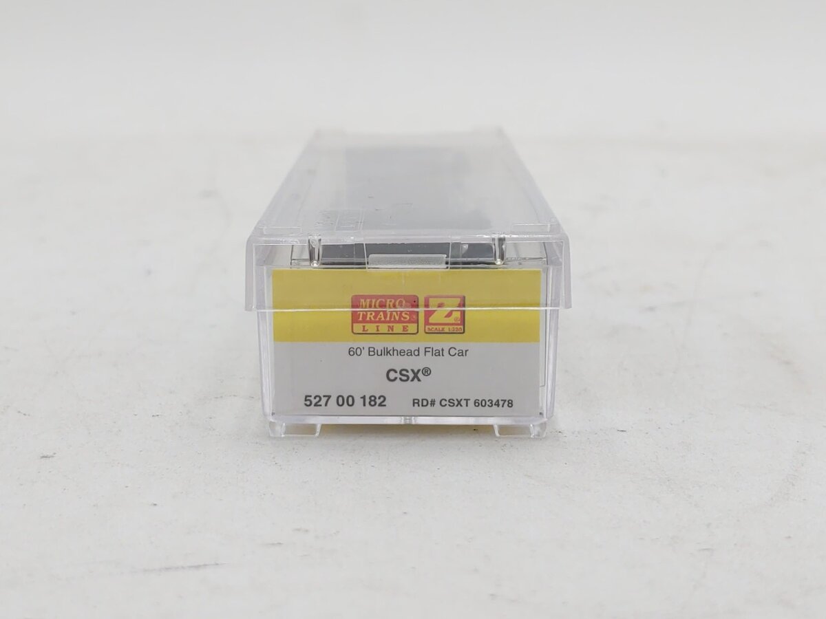 Micro-Trains 52700182 Z CSXT 60' Bulkhead Flatcar with Steel Beam Load #603478
