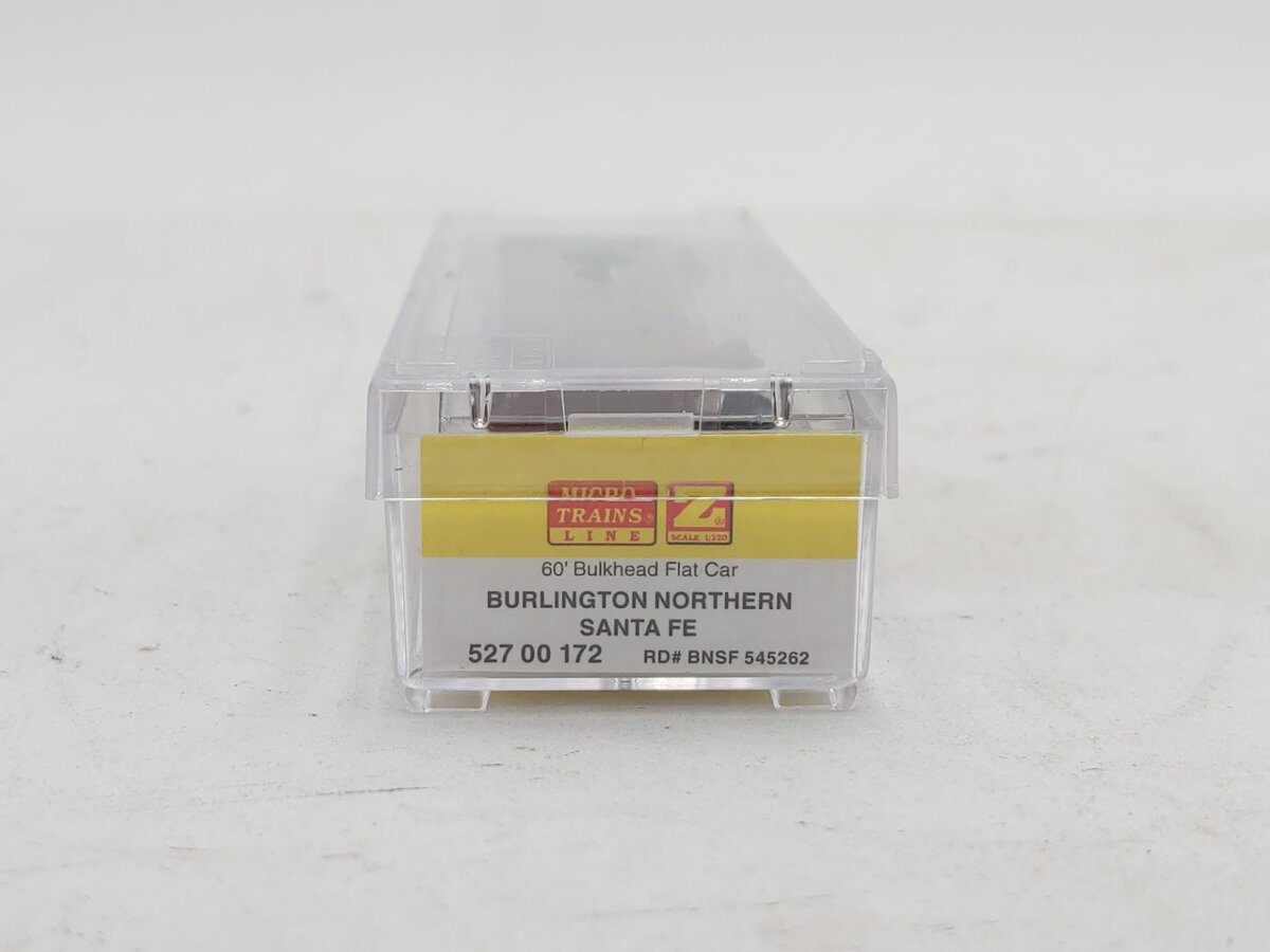Micro-Trains 52700172 Z BNSF 60' Bulkhead Flatcar with Pipe Load #545262