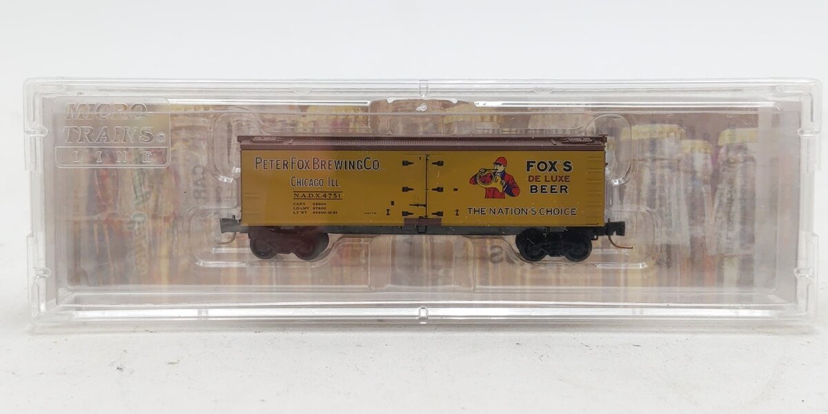 Micro-Trains 51800290 Z NADX Peter Fox Brewing Co. 40' Wood Reefer #4751