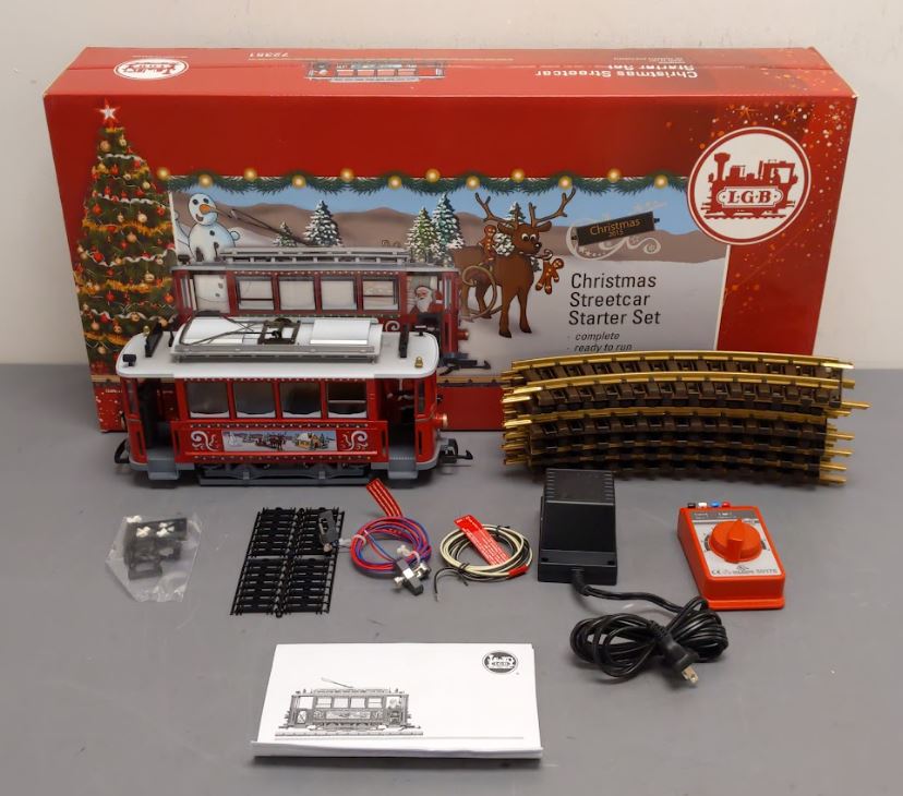 LGB 72351 Christmas Trolley Street Car G Gauge Starter Train Set
