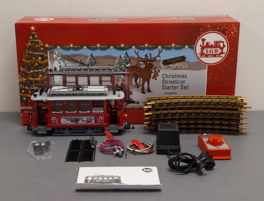 LGB 72351 Christmas Trolley Street Car G Gauge Starter Train Set