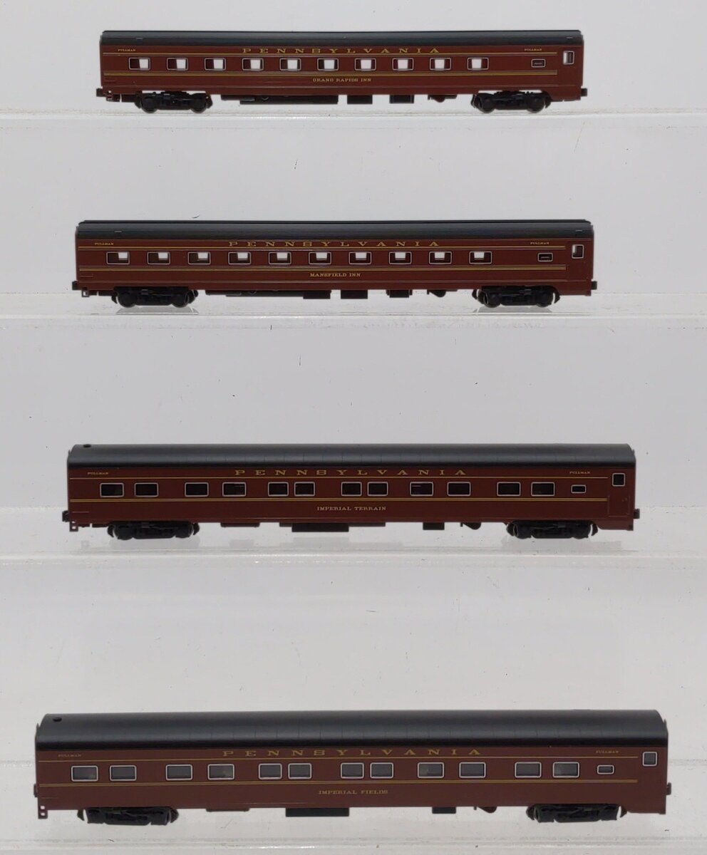 Kato 106-7112-1 N Pennsylvania Railroad 4-Car Add-on Set with Interior Lighting