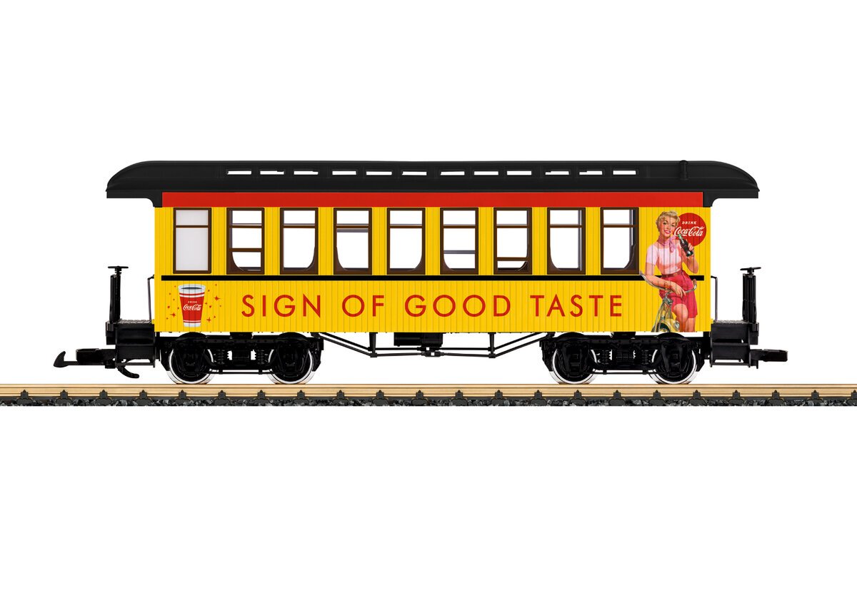 LGB 36812 G Coca-Cola Era III Passenger Coach (Metal Wheels)