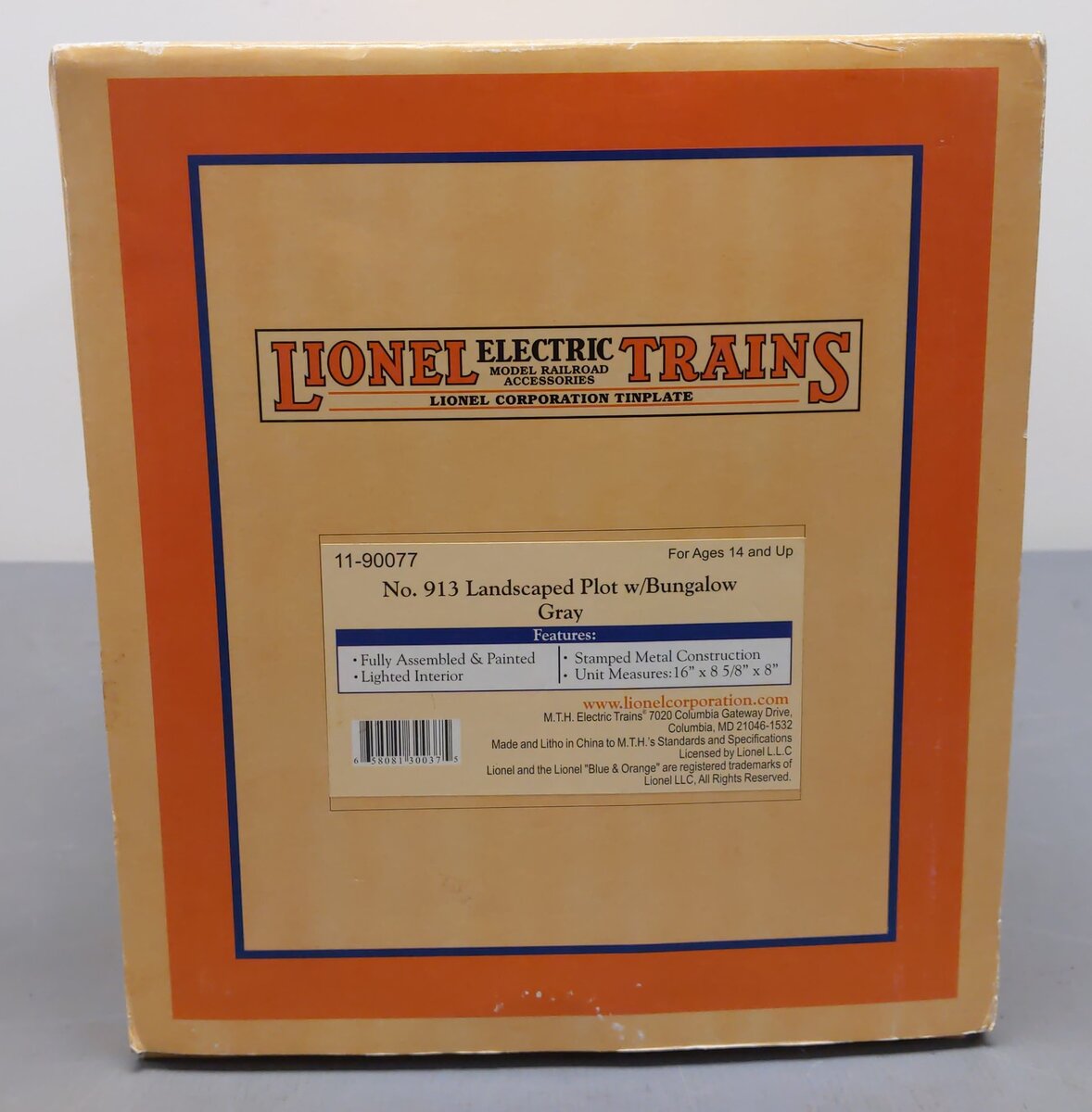 Lionel 11-90077 Standard Gauge No. 913 Landscaped Plot w/ Bungalow NIB