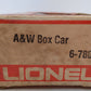 Lionel 6-7801 O Gauge A&W Root Beer Boxcar LN/Box