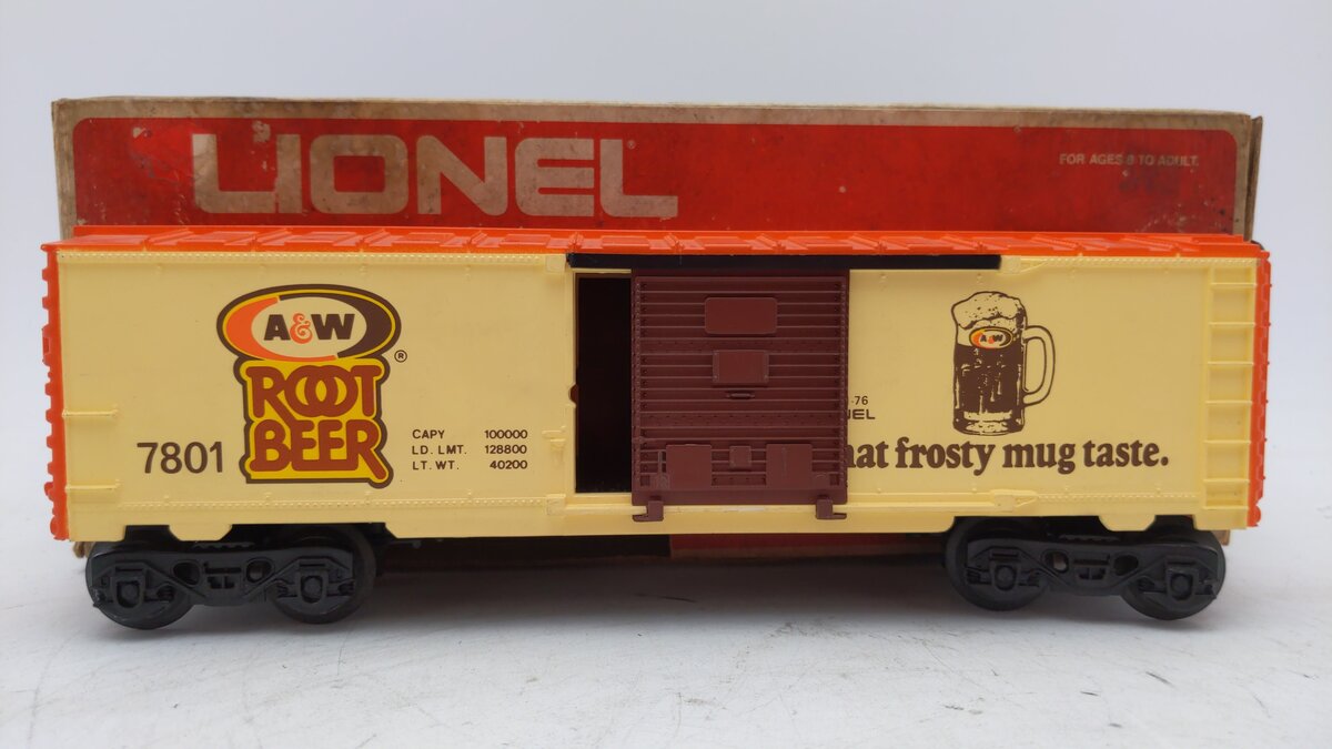 Lionel 6-7801 O Gauge A&W Root Beer Boxcar LN/Box