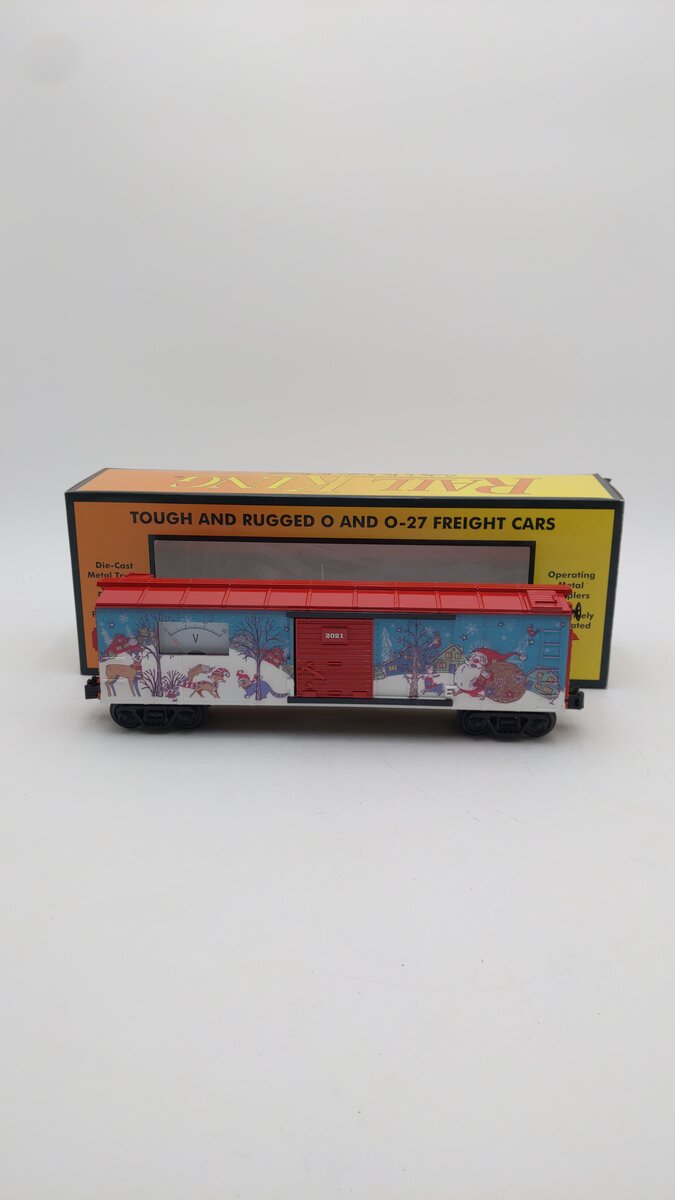 MTH 30-71061 O Christmas RailKing Boxcar with Volt Meter #2021 LN/Box