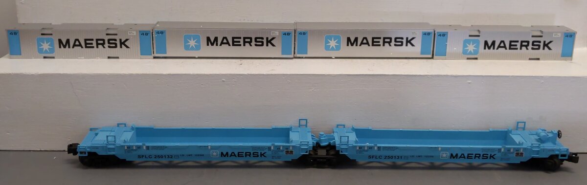 Lionel 6-36935 O Maersk Intermodal Maxi-Stack Car LN/Box