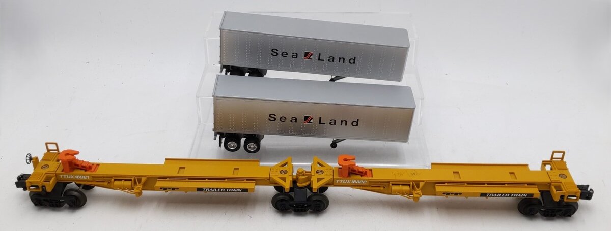 Lionel 6-16322 O Gauge TTUX Flatcar with 2 Sealand Trailers #16321, #16322 EX/Box
