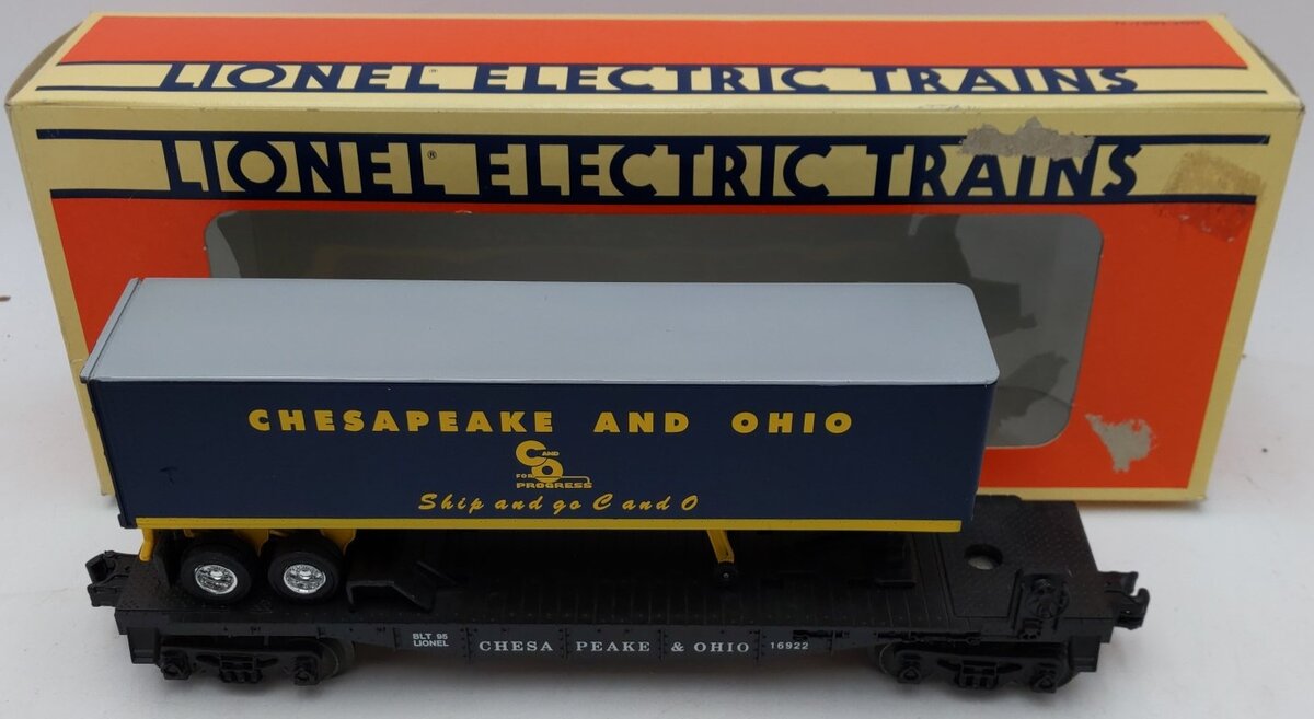 Lionel 6-16922 O Gauge Chesapeake & Ohio Flatcar with Trailer #16922 LN/Box