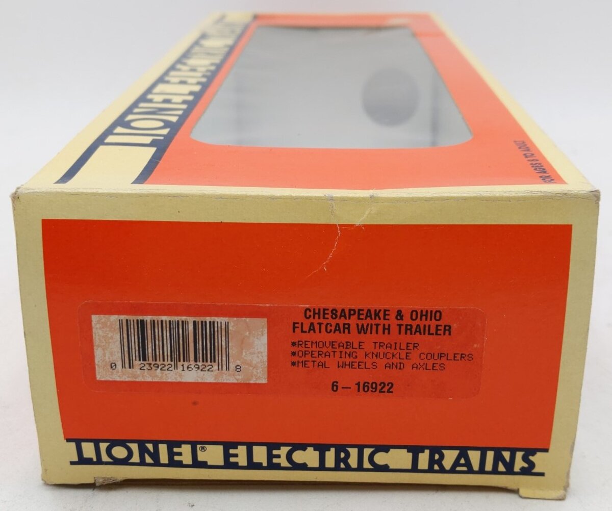 Lionel 6-16922 O Gauge Chesapeake & Ohio Flatcar with Trailer #16922 LN/Box