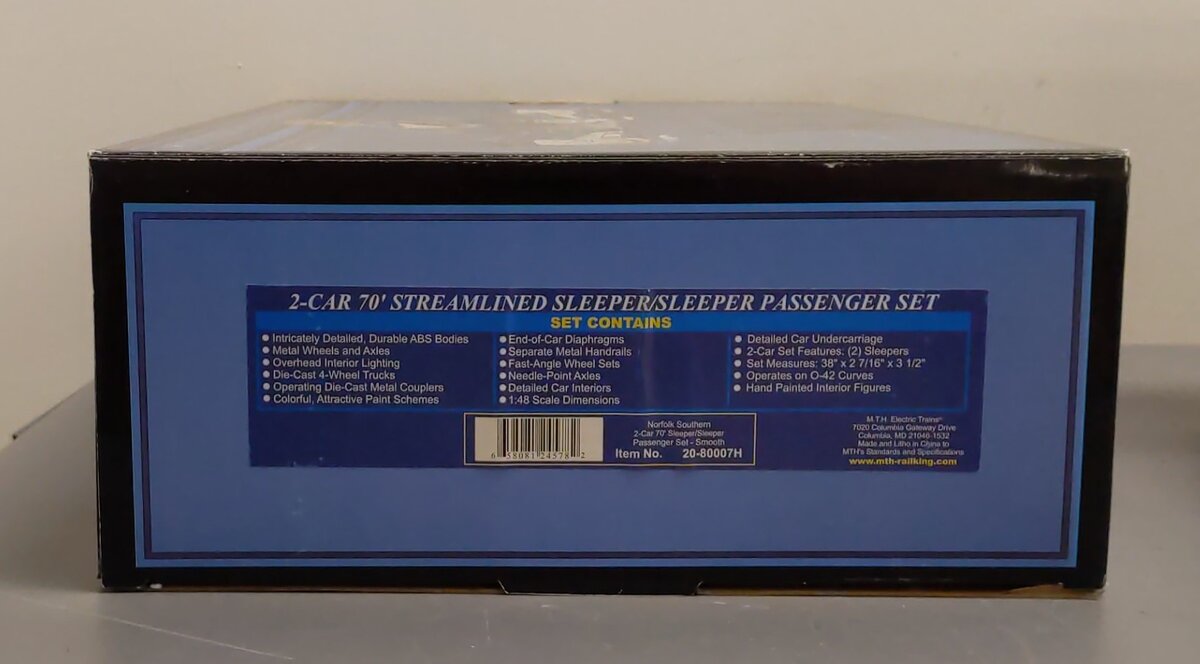MTH 20-80007H O NS 70' Streamlined Slpr/Slpr Smooth Sided 2-Car Passenger Set