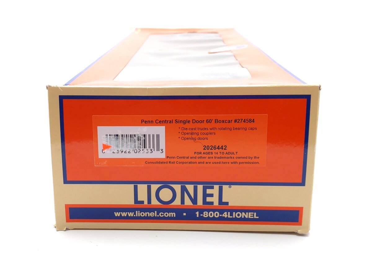 Lionel 2026442 O Penn Central Single Door 60' Boxcar #274584