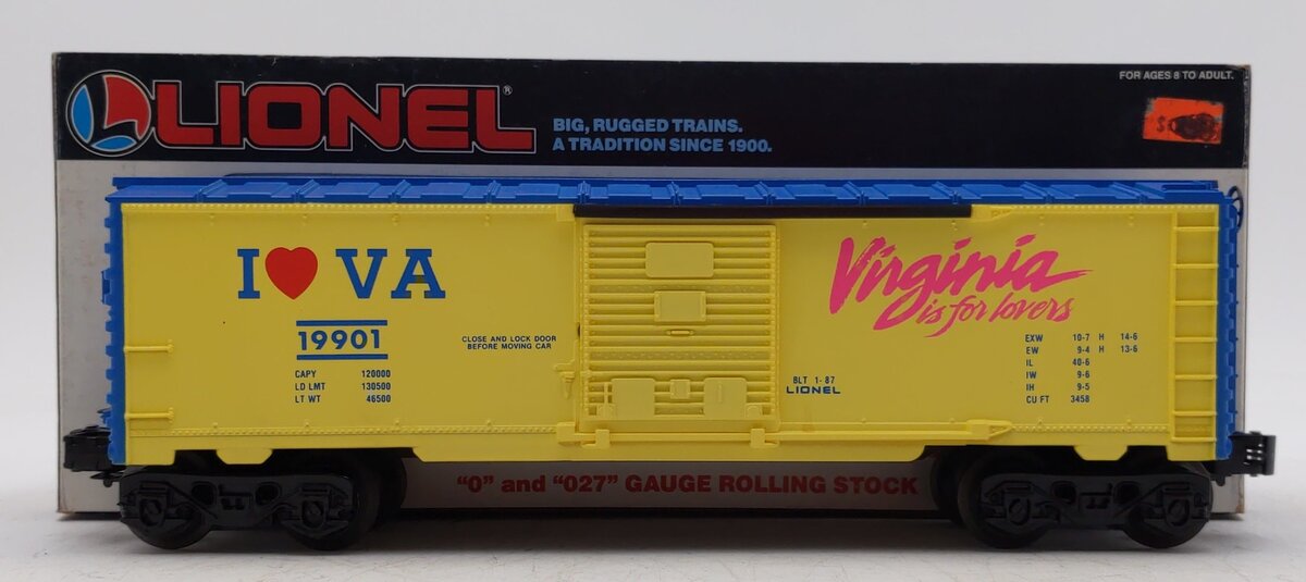 Lionel 6-19901 O Gauge I Love Virginia Boxcar LN/Box