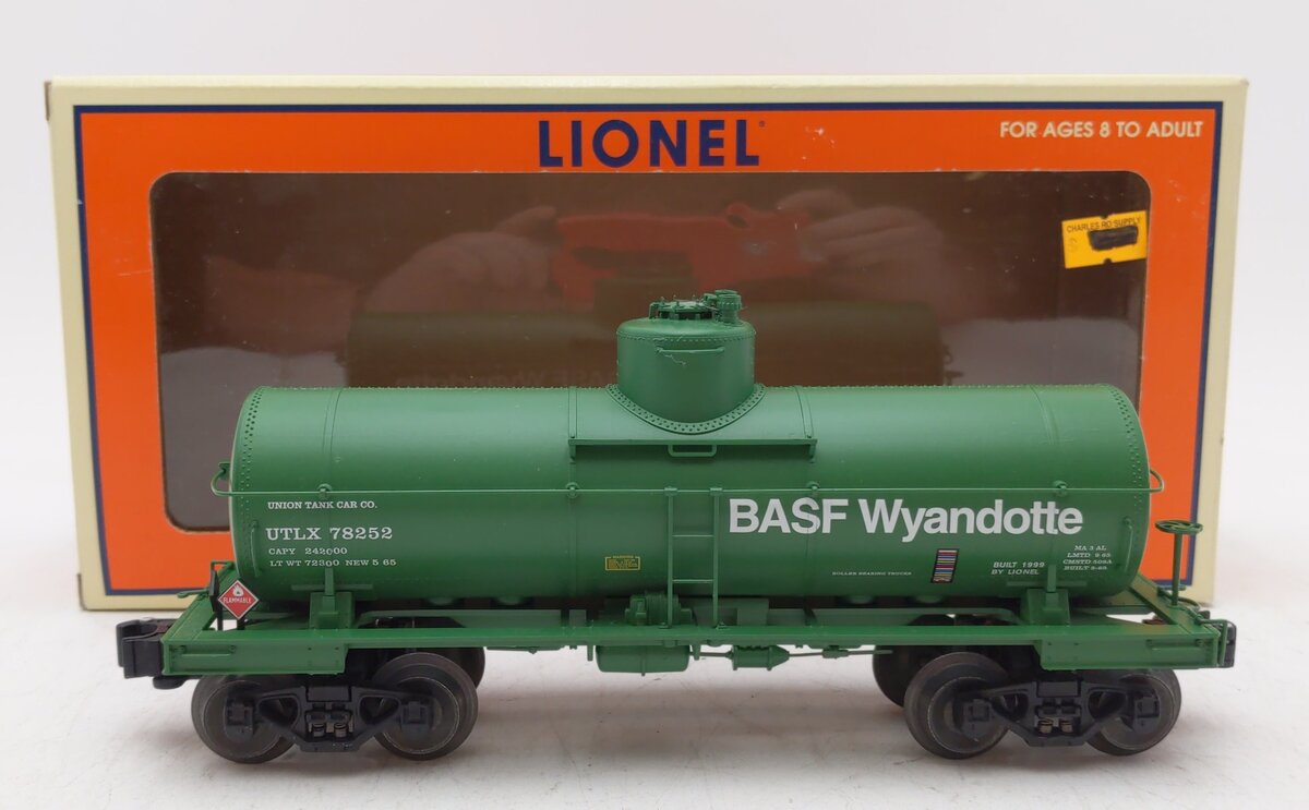 Lionel 6-19614 O Gauge BASF 8,000 Gallon Tank Car #78252 LN/Box