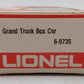 Lionel 6-9735 O Gauge Grand Trunk Boxcar LN/Box