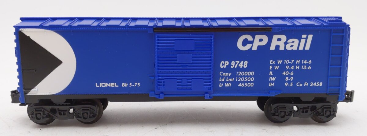 Lionel 6-9748 O Gauge CP Rail Blue Boxcar #9748 EX/Box