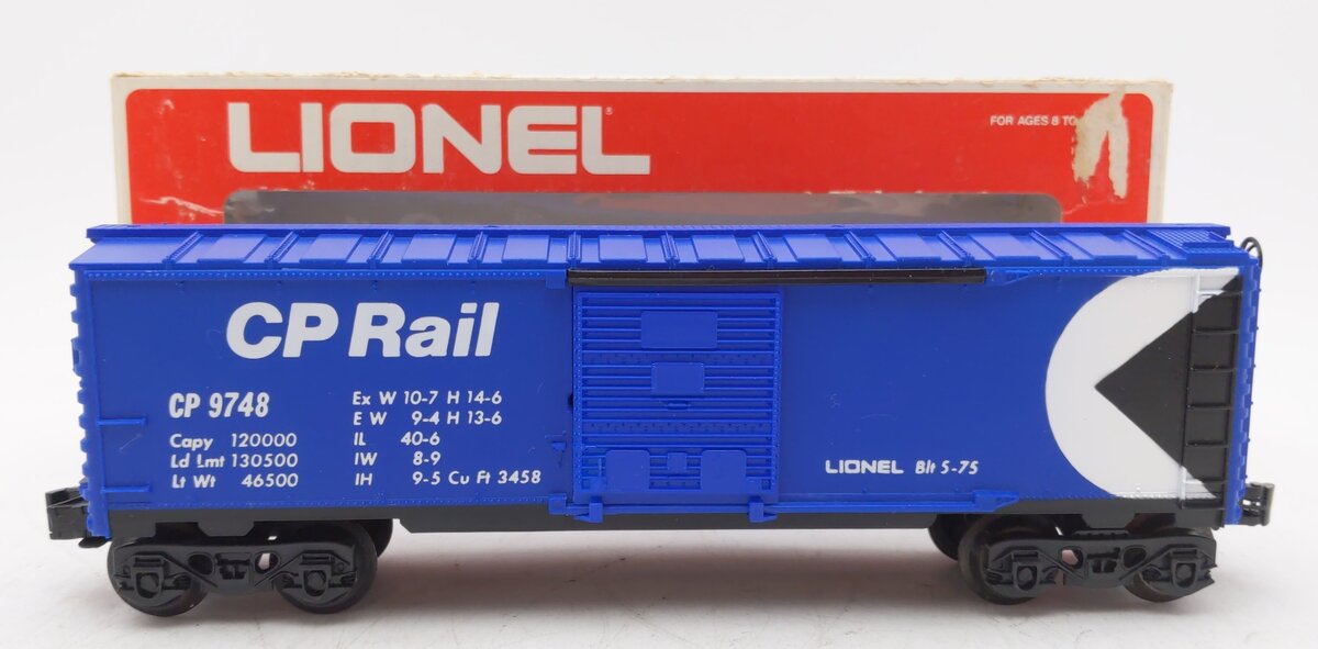 Lionel 6-9748 O Gauge CP Rail Blue Boxcar #9748 LN/Box