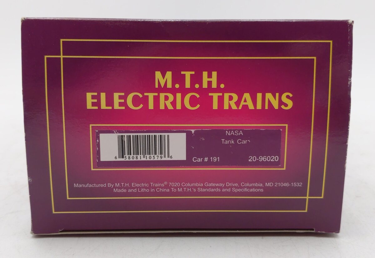 MTH 20-96020 O NASA Unibody Single Dome Tank Car #191 LN/Box