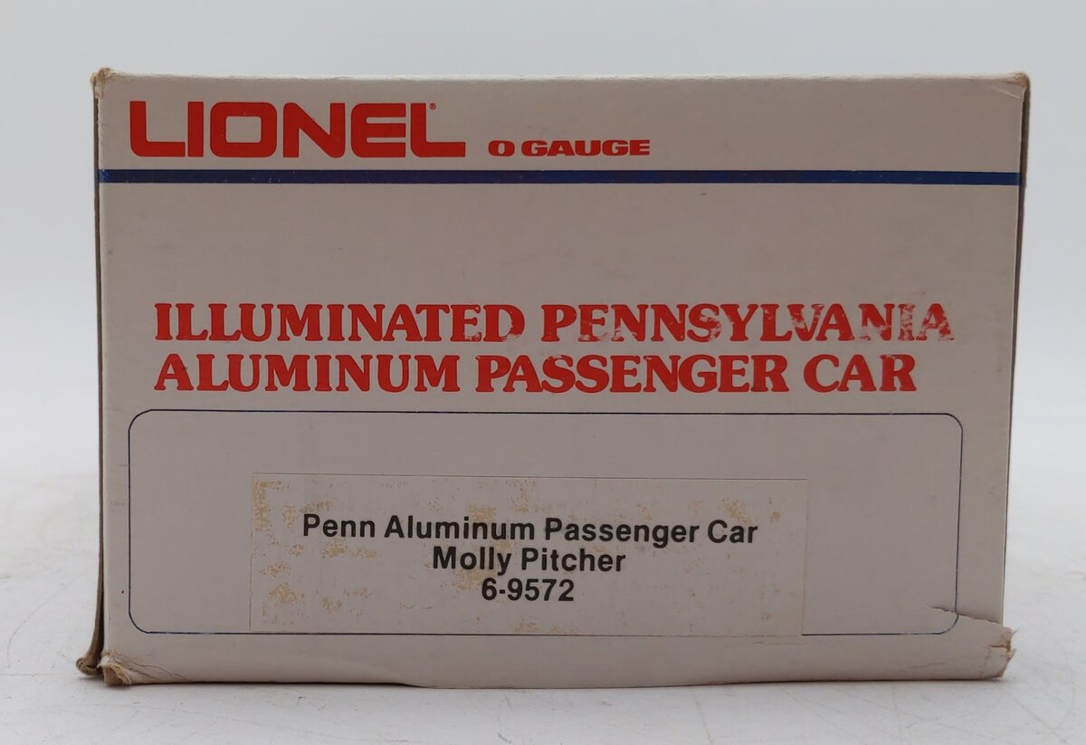 Lionel 6-9572 O Gauge Pennsylvania "Molly Pitcher" Aluminum Coach Passenger Car EX/Box