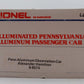 Lionel 6-9574 O Gauge Pennsylvania "Alexander Hamilton" Aluminum Observation Car EX/Box