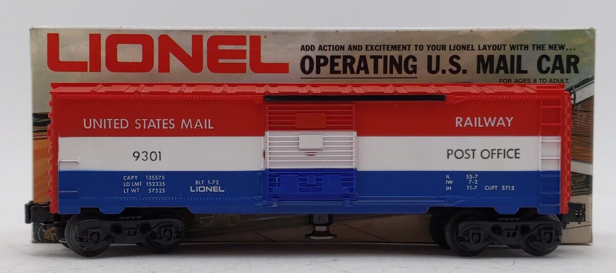 Lionel 6-9301 O Gauge US Mail Operating Boxcar #9301 LN/Box