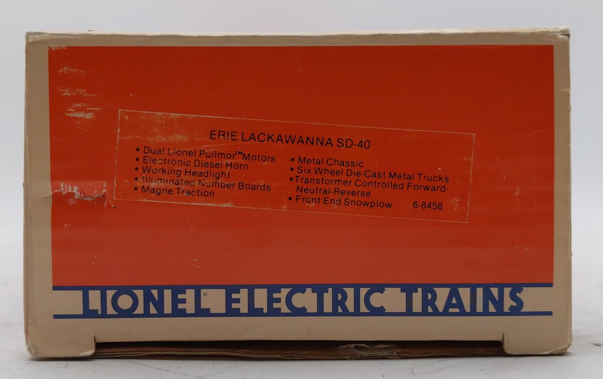 Lionel 6-8458 O Gauge Erie Lackawanna SD-40 Diesel Locomotive #8458 EX/Box