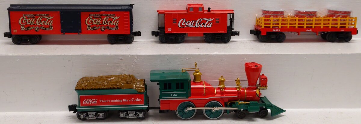 Lionel 6-30166 O Gauge Coca-Cola 125th Anniversary Vintage Steam Train Set EX/Box