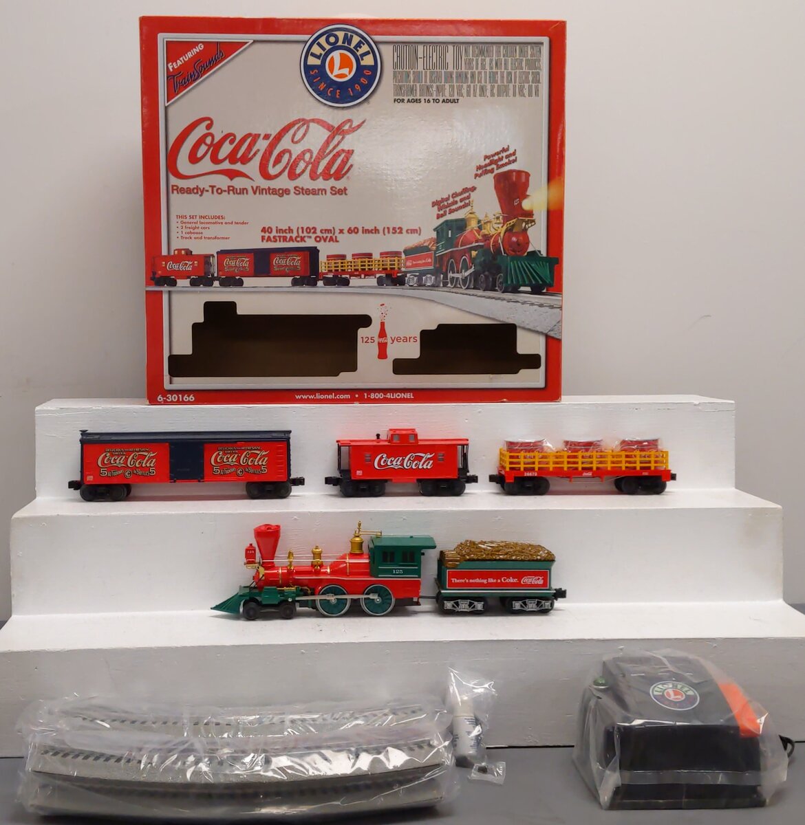 Lionel 6-30166 O Gauge Coca-Cola 125th Anniversary Vintage Steam Train Set EX/Box