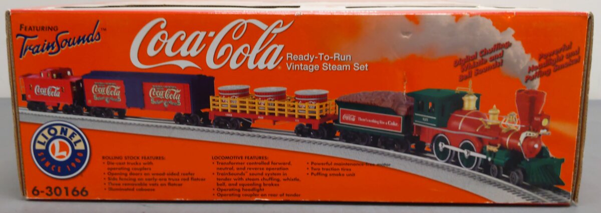 Lionel 6-30166 O Gauge Coca-Cola 125th Anniversary Vintage Steam Train Set EX/Box
