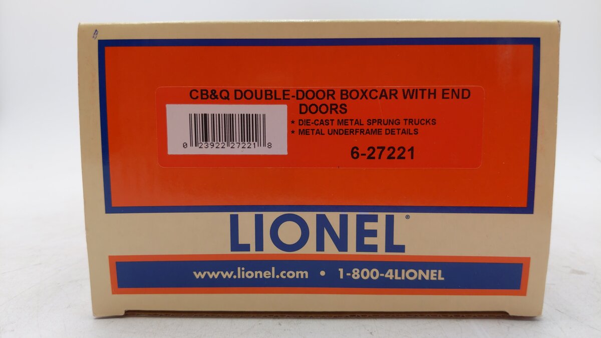 Lionel 6-27221 O Gauge CB&Q Double-Door Boxcar w/ End Doors #48500