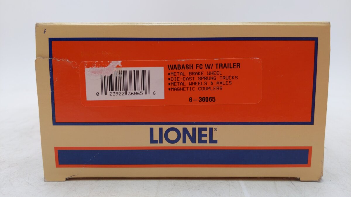 Lionel 6-36065 O Gauge Wabash Flatcar w/ Trailer