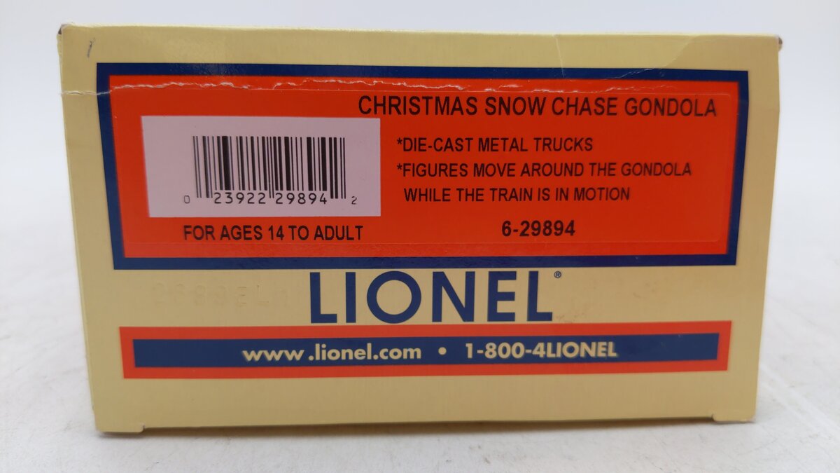 Lionel 6-29894 O Christmas Chase Gondola LN/Box