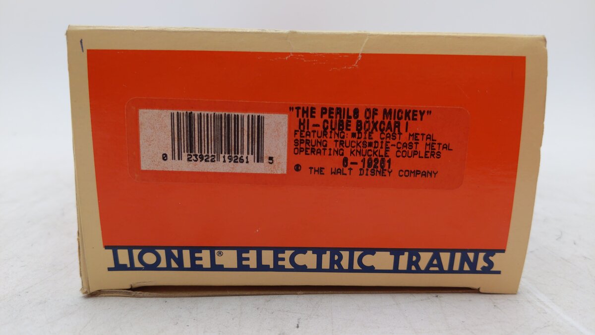Lionel 6-19261 O Gauge Disney Perils of Mickey Hi-Cube Boxcar LN/Box