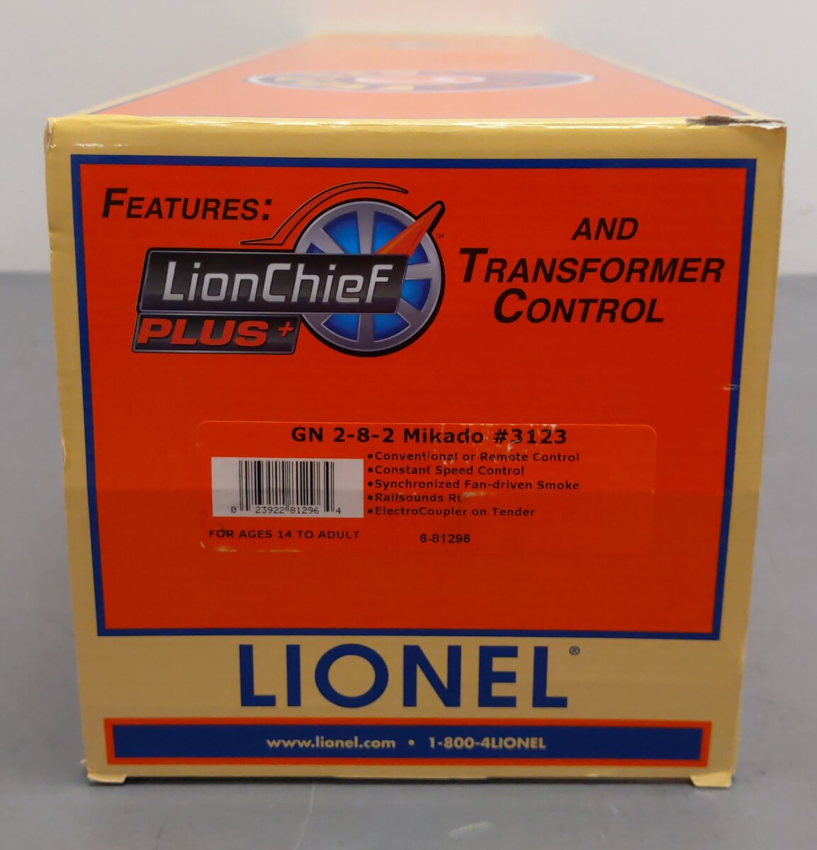 Lionel 6-81296 GN LionChief Plus 2-8-2 Mikado Steam Locomotive & Tender #3123