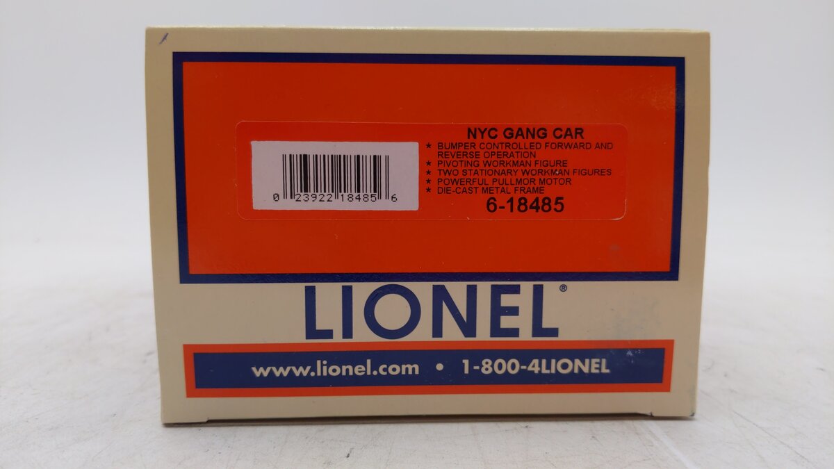 Lionel 6-18485 O Gauge New York Central Operating Gang Car MT/Box