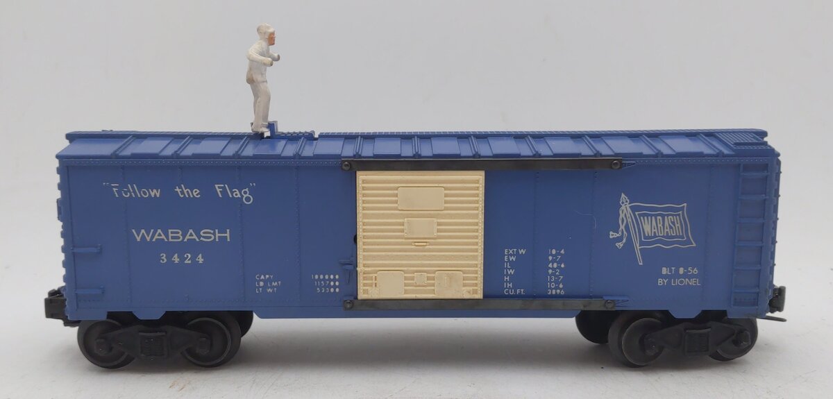 Lionel 3424 Vintage O Wabash Operating Brakeman Car w/Tell-Tale Signals EX/Box