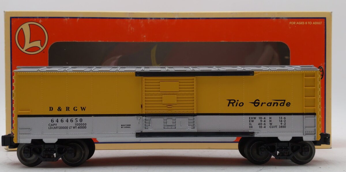 Lionel 6-29290 O Gauge Denver & Rio Grande Western Boxcar #6464-650 EX/Box