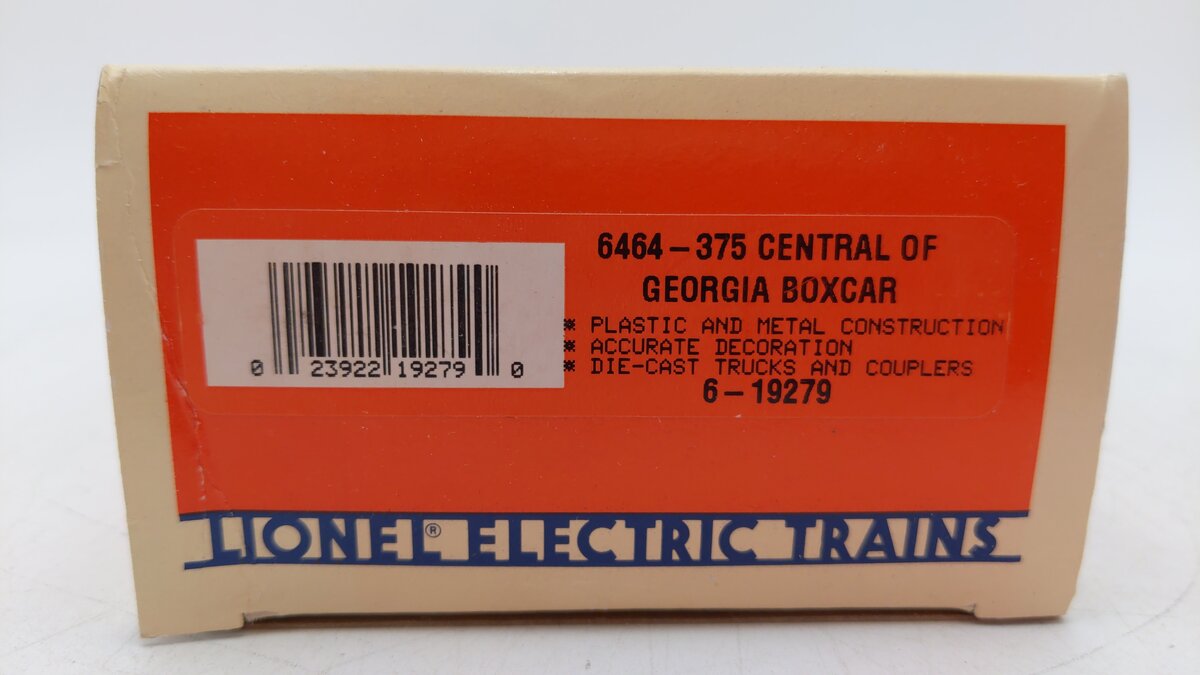 Lionel 6-19279 O Gauge Central of Georgia Boxcar #6464-375 LN/Box