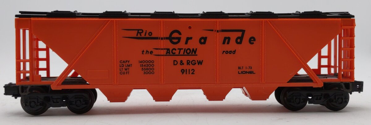 Lionel 6-9112 O Gauge Denver & Rio Grande Western Covered Long Hopper LN/Box