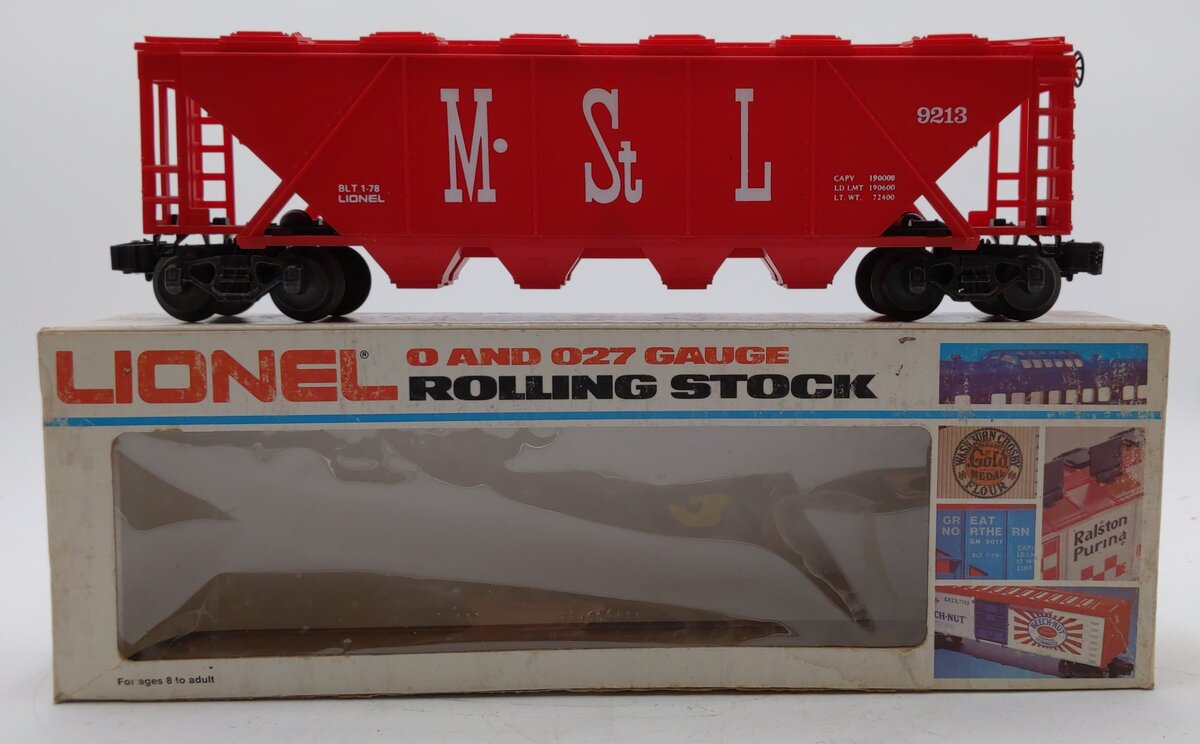 Lionel 6-9213 O Gauge Minneapolis and St. Louis Covered Quad Hopper EX/Box