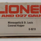Lionel 6-9213 O Gauge Minneapolis and St. Louis Covered Quad Hopper EX/Box