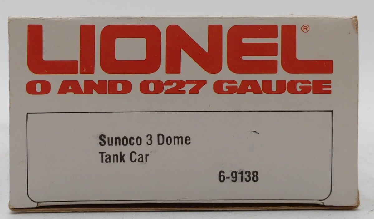Lionel 6-9138 O Gauge Sunoco Triple Dome Black Tank Car