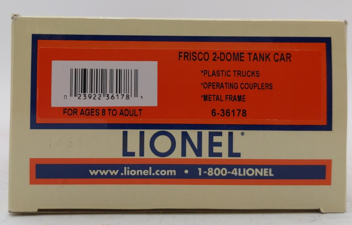 Lionel 6-36178 O Gauge Frisco 2-Dome Tank Car