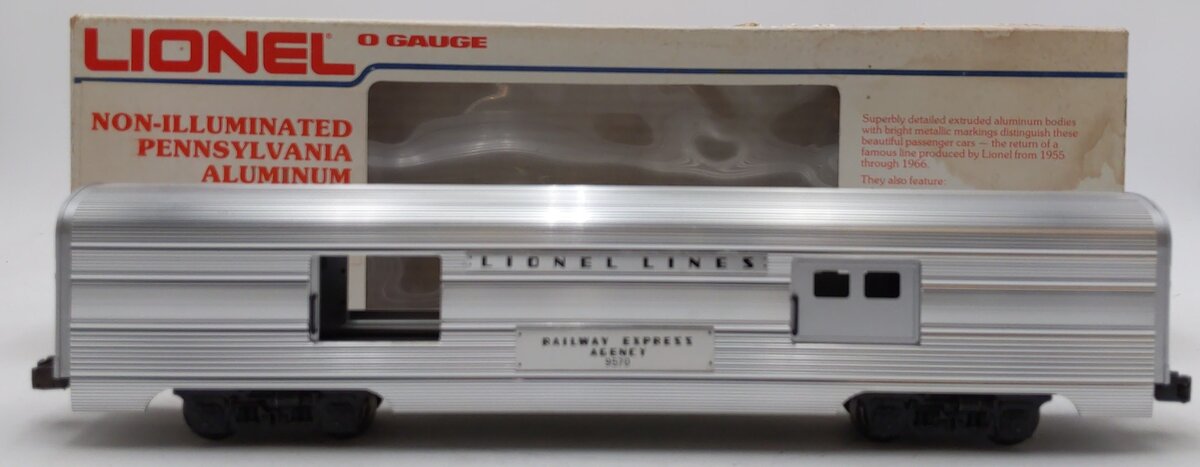 Lionel 6-9570 O Gauge Pennsylvania Railway Express Aluminum Baggage Car EX/Box