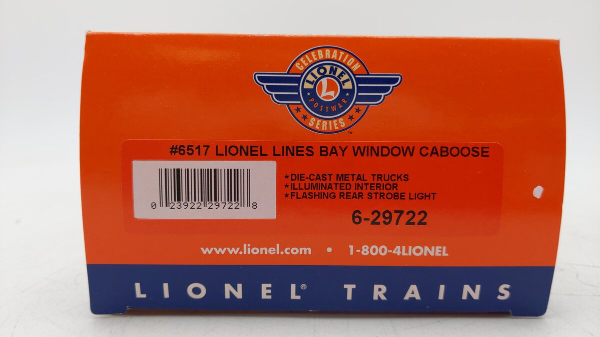 Lionel 6-29722 Lionel Lines Illuminated Bay Window Caboose LN/Box