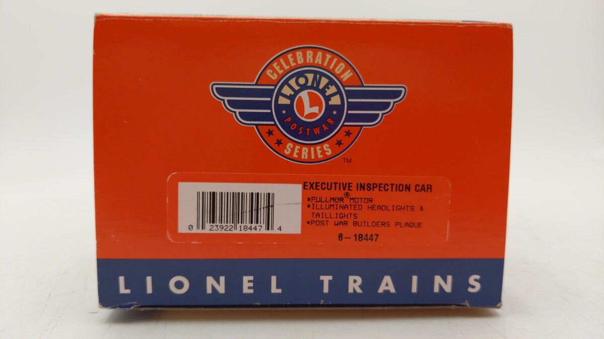 Lionel 6-18447 O Gauge PWC 68 Executive Inspection Car EX/Box